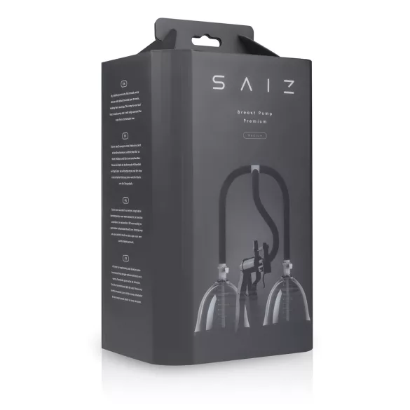 Saiz Premium - двойна помпа за гърди - малка - прозрачно-черна