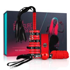   Secret Pleasure Chest - комплект за напреднали BDSM - 10 части (червен)