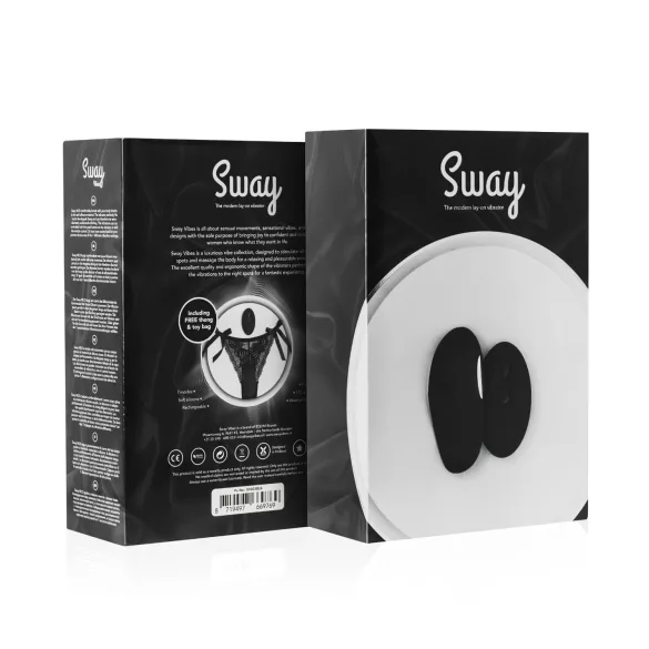 Sway No.3 - вибриращи бикини с дистанционно и акумулатор - черни (S-L)