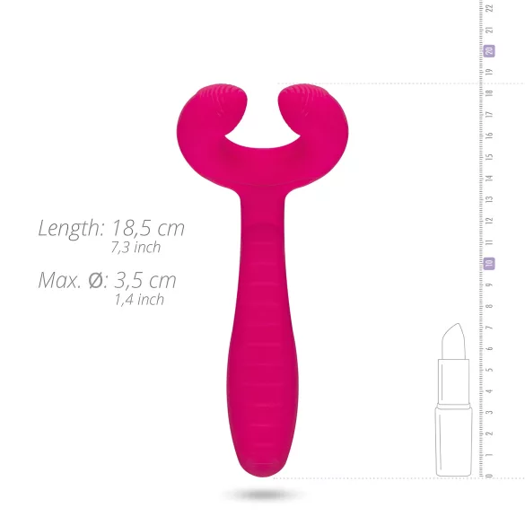 Easytoys Couple - вибратор за двойки - акумулаторен, водоустойчив - розов