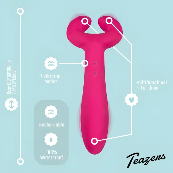 Easytoys Couple - вибратор за двойки - акумулаторен, водоустойчив - розов