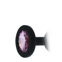   Любими за всички времена - лилав силиконов анален вибратор с камъни (черен)