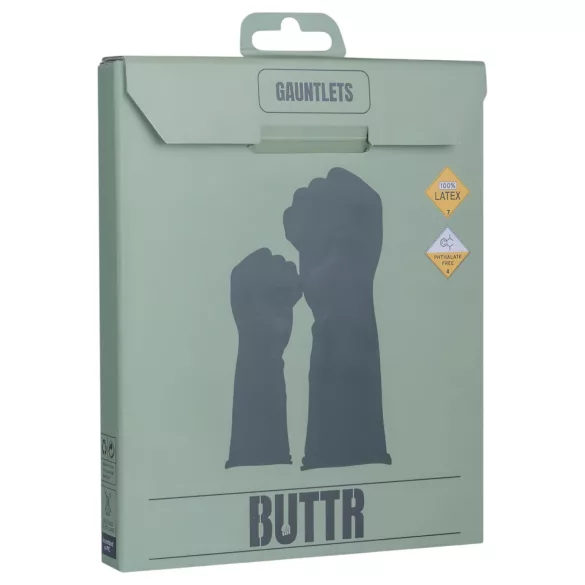 BUTTR Gauntlets - латексови ръкавици за фистинг, ръкавици за юмручен секс (черни)