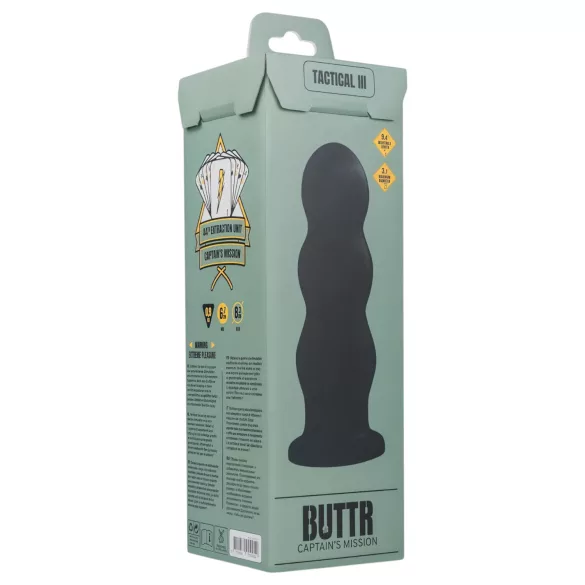 BUTTR Tactical III - дилдо с вендуза - черен