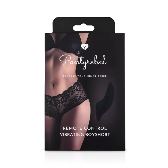Pantyrebel - вибриращи френски бикини с акумулатор и дистанционно управление (черни, S-L)