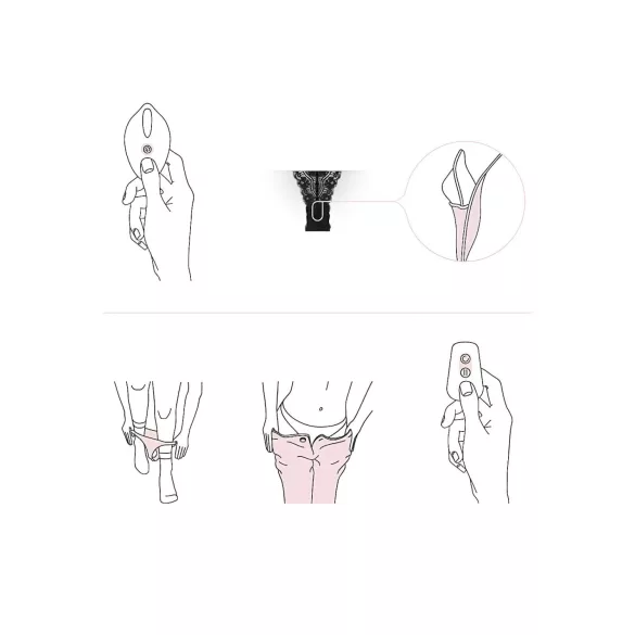 Pantyrebel - вибриращи френски бикини с акумулатор и дистанционно управление (черни, S-L)
