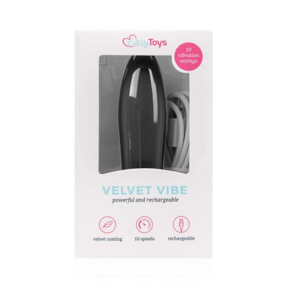 Easytoys Velvet Vibe - акумулаторен вибратор за полюс (черен)