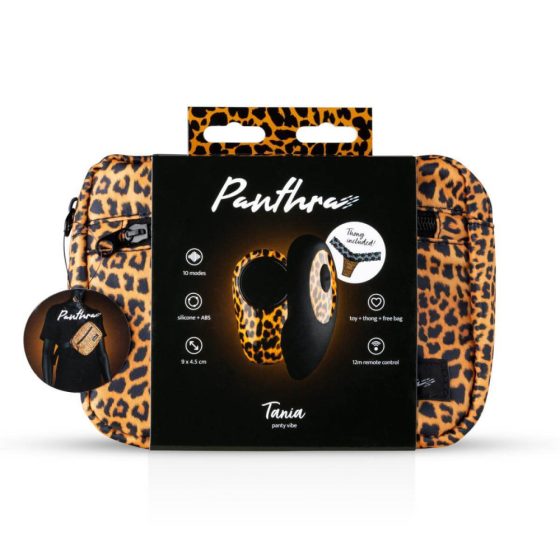 Panthra Tania - батерия, радио, вибриращи бикини (леопардово черно)