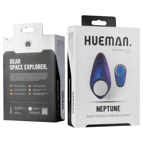 Hueman Neptune - водоустойчив вибриращ пенис ринг - лилав