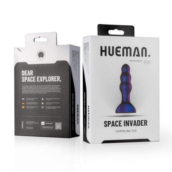 Hueman Space Inveder - водоустойчив анален вибратор, захранван с батерии (лилав)