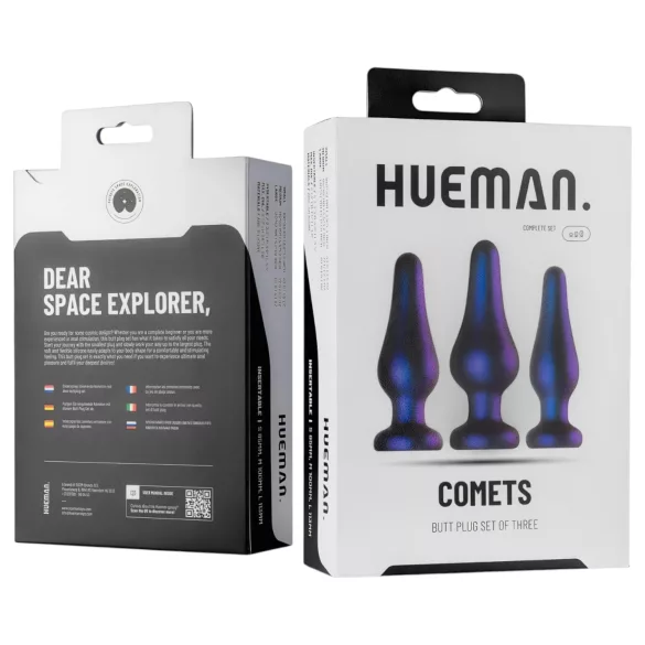 Hueman Comets - комплект силиконови анални плъгове 3 броя - лилави