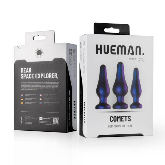 Hueman Comets - комплект силиконови анални дилда (3 части) - лилаво
