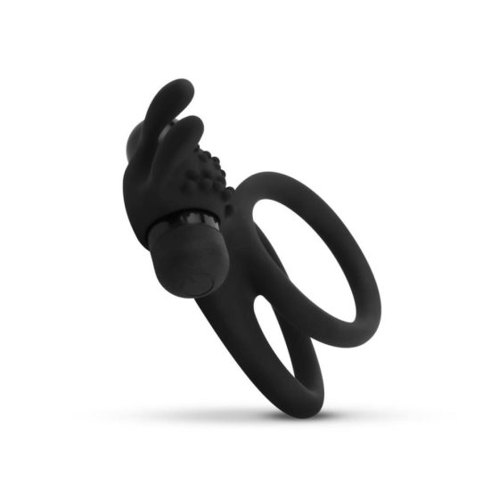 Easytoys Share Ring - вибриращ пръстен за пенис и тестиси (черен)