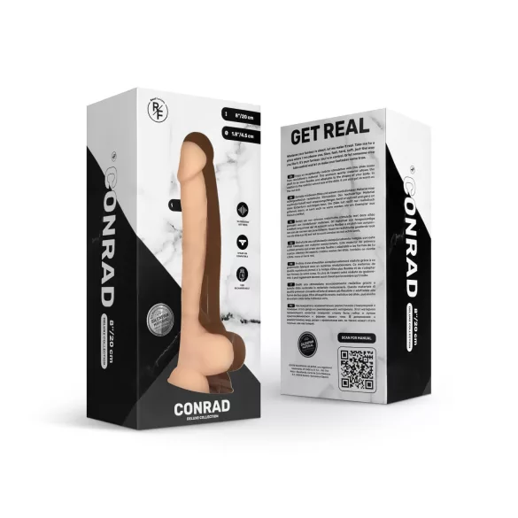 Real Fantasy Conrad - вибратор с вендуза - 20 см - телесен цвят