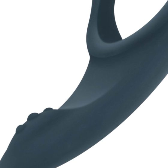 Boners - пенис и пръстен за тестиси с батерия за клиторна стимулация (син)