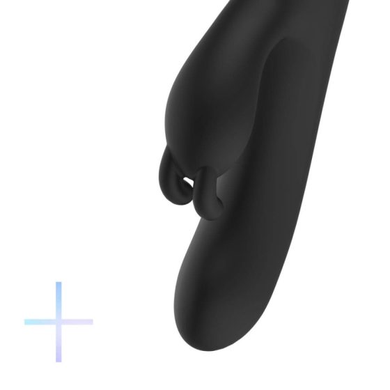 BLAQ - цифров вибратор за зайчета с гъделичкащ лост (черен)