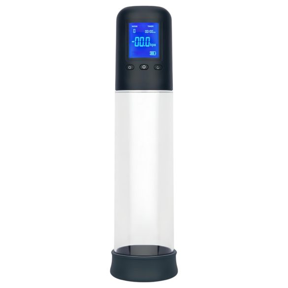 Boners - автоматична LCD пенис помпа (прозрачна-черна)