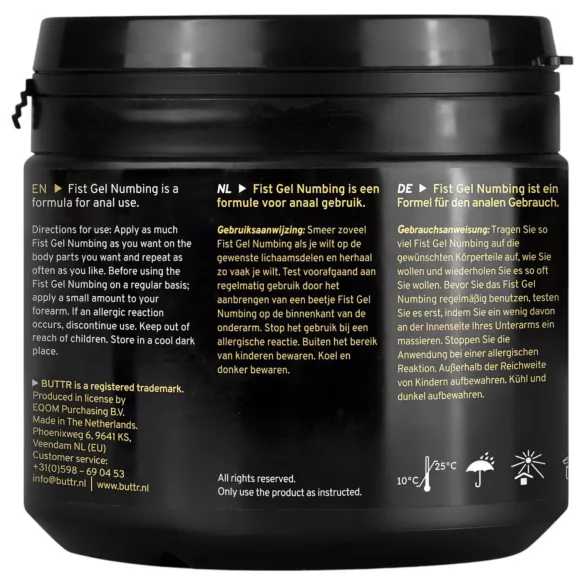 BUTTR - гел за фистинг с обезболяващ ефект 500ml
