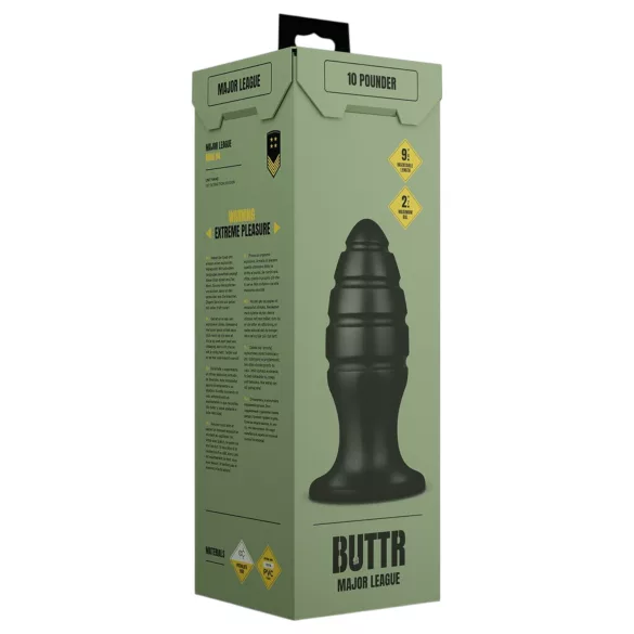 BUTTR Aftershock - гигантски анален плъг (черен) - 23 см
