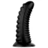 BUTTR Double Ribbed - гигантски оребрен анален плъг (черен) - 26 см