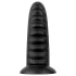 BUTTR Double Ribbed - гигантски оребрен анален плъг (черен) - 26 см