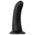BUTTR Double Ribbed - гигантски оребрен анален плъг (черен) - 26 см