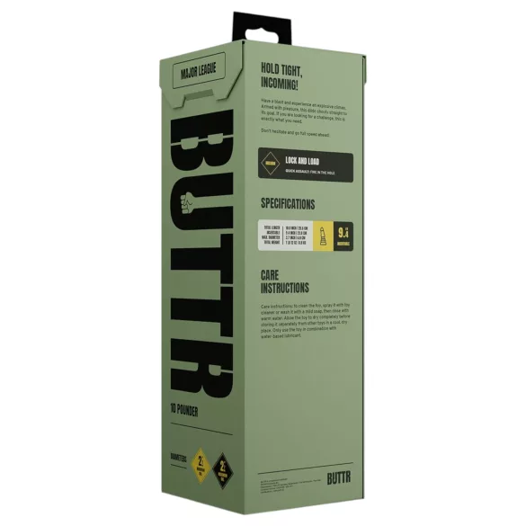 BUTTR Tactical II - гигантски анален плъг (черен) - 26 см
