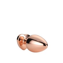   Gleaming Love - Алуминиев анален вибратор с камък във формата на сърце (розово злато)