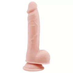   Mr. Dixx 7.6 - дилдо с тестиси и вакуум - телесен цвят 19,5см