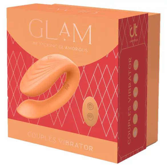 Glam - вибратор за двойки с дистанционно и акумулатор - оранжев