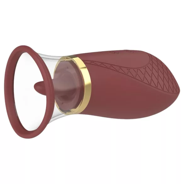 Dreamtoys Roxy - вибратор с всмукване и обливане - бордо