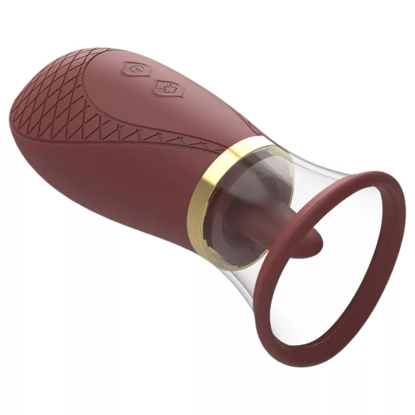 Dreamtoys Roxy - вибратор с всмукване и обливане - бордо