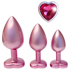   Dreamtoys Gleaming Love - комплект сърцевидни анални тапи (розов)