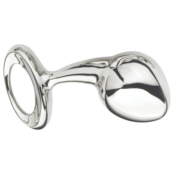 Njoy L - голям метален анален плъг (сребърно)