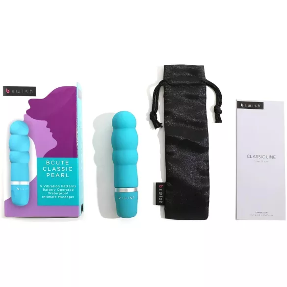 B SWISH Bcute Pearl - водоустойчив вибратор с перли - тюркоаз
