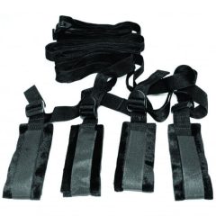   S&M - комплект вратовръзки за легло за робство (черни)
