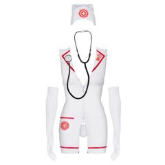   Обсебваща спешна помощ - комплект костюми на медицинска сестра - бял (S/M)
