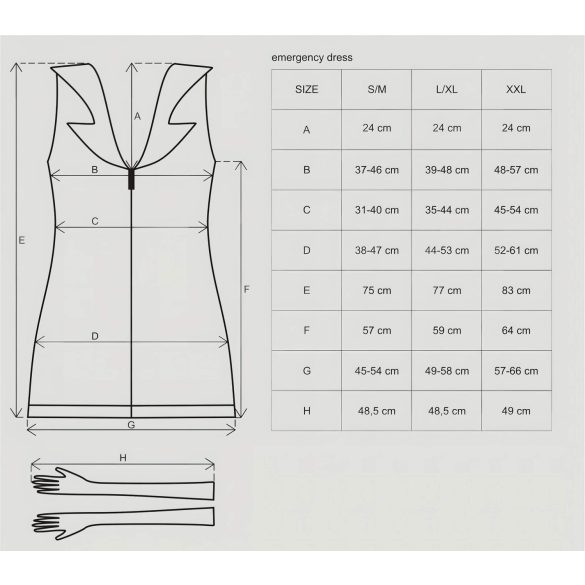 Obsessive - секси медицински костюм сестра - комплект - бял - S/M