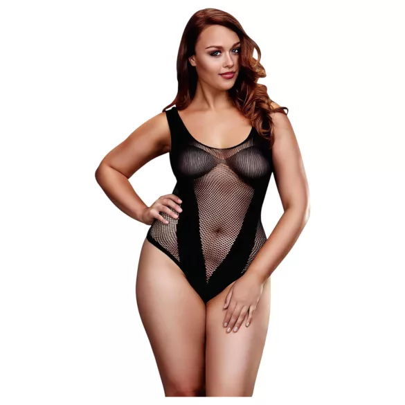 BACI - дамско боди плюс размер - мрежа - черно (XL-XXL)