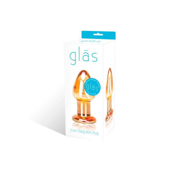 GLAS Over Easy - стъклен анален вибратор (златен)