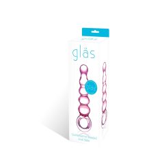   GLAS - Стъклен анален вибратор с мъниста (розов)