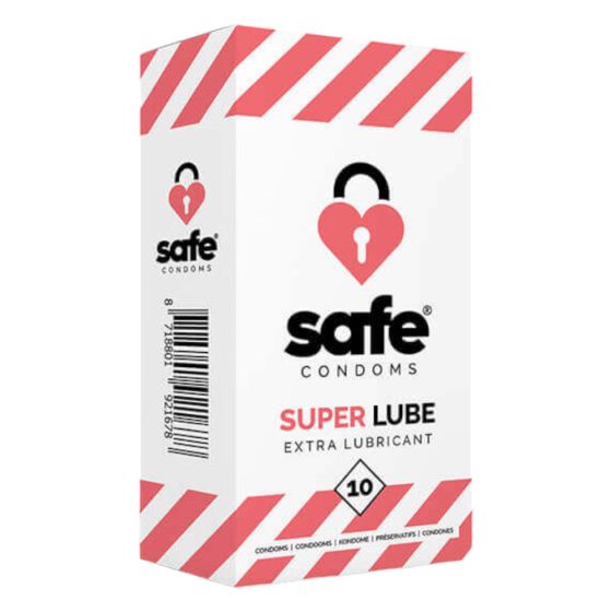 SAFE Super Lube - изключително плосък презерватив (10бр.)