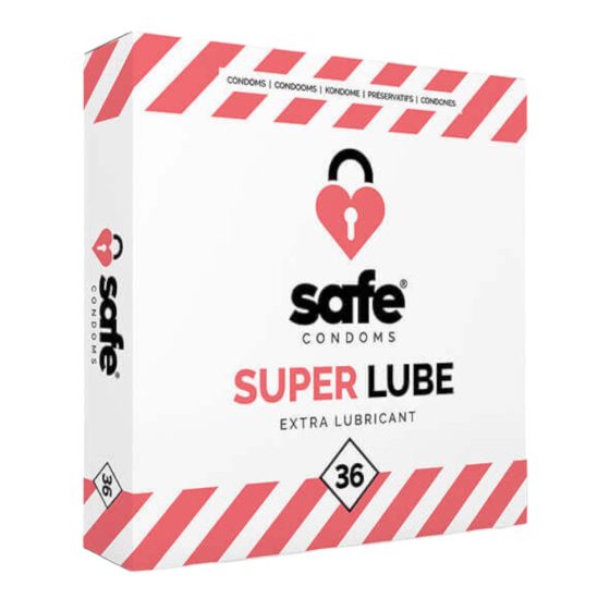SAFE Super Lube - изключително плосък презерватив (36бр.)