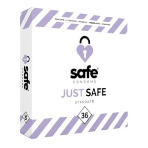 SAFE Just Safe - стандартен, ванилов презерватив (36 бр.)