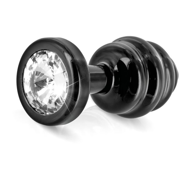 DIOGOL Anni - оребрен анален разширител - черен - (3см)