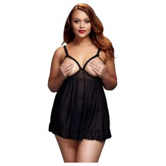   BACI Plus Size - отворен, на точки бейби дол - черен (XL-XXL)