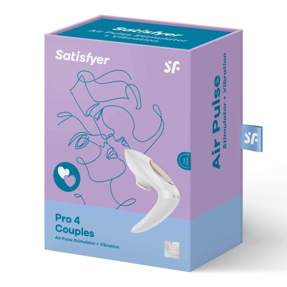 Satisfyer Pro 4 Couples - Акумулаторна въздушна вълна за двойки (бяла)