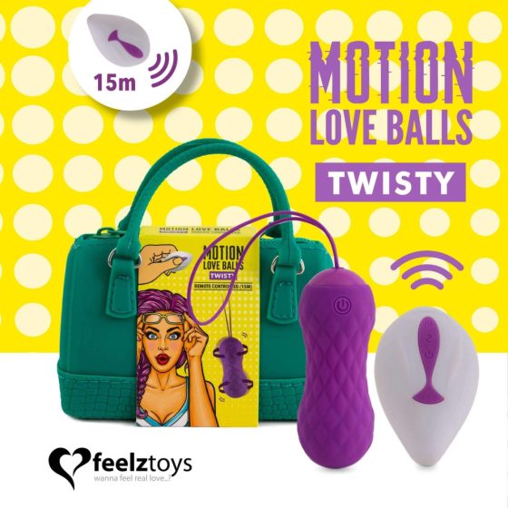 FEELZTOYS Twisty - радиоуправляемо, водоустойчиво, въртящо се вибриращо яйце (лилаво)