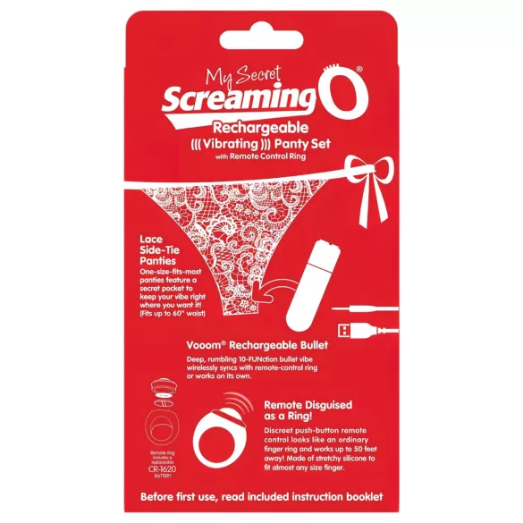 Screaming O - вибриращи бикини - червени - S-L