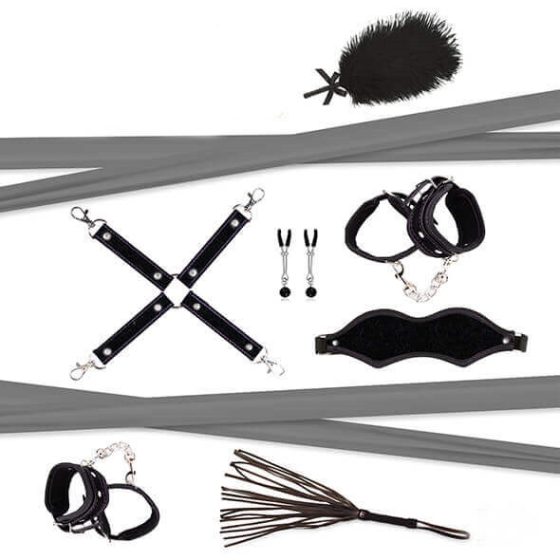 RS Soiree Kinky Me Softly - BDSM комплект за обвързване - черен (7 части)